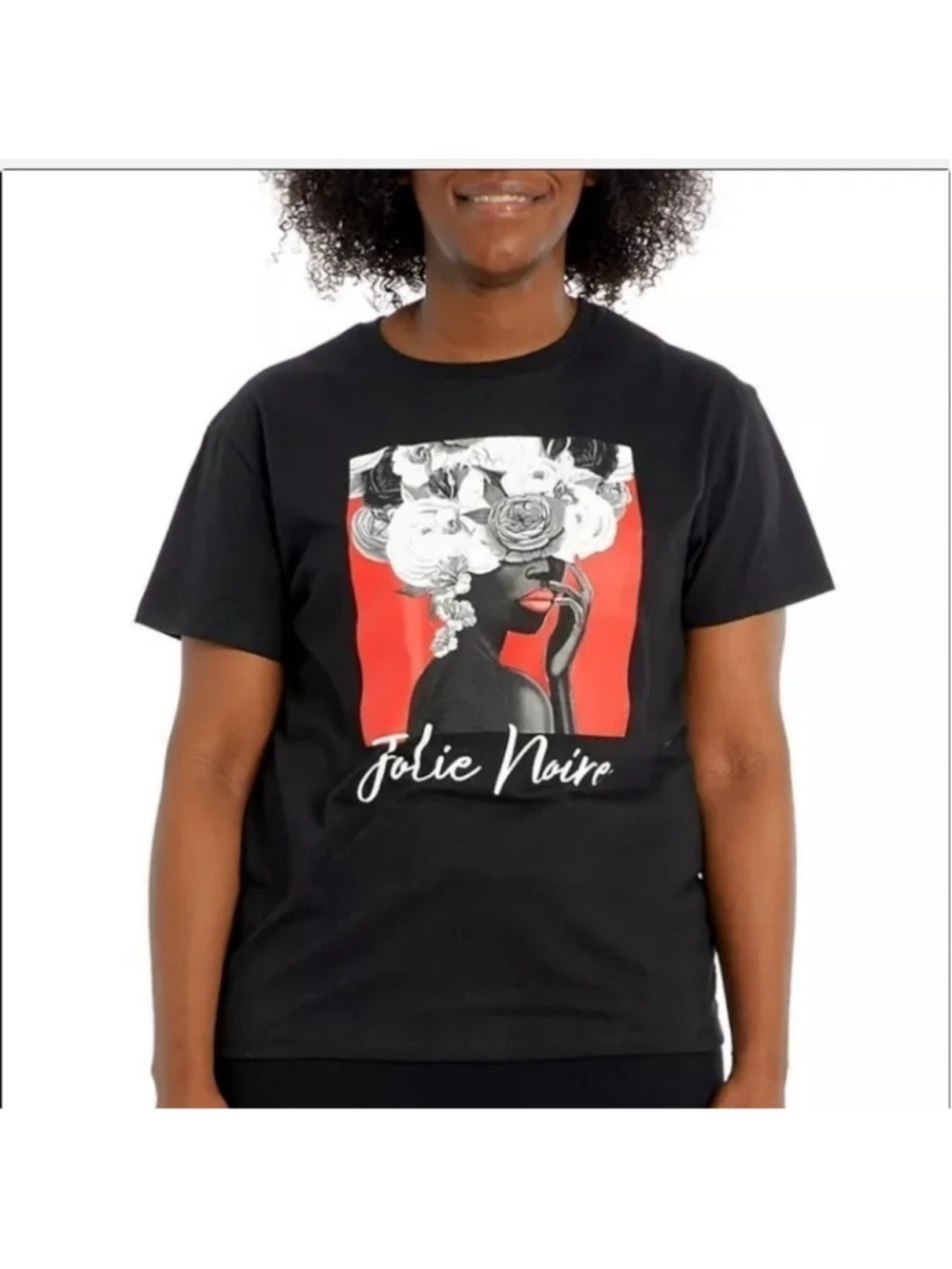 Jolie Noire Large Women's Black Is Beautiful Graphic Print Short Sleeve Tee